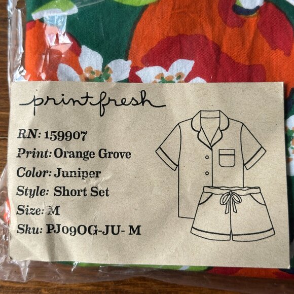 Printfresh shorts set orange grove print in juniper ~ size M, BNWT! - Picture 4 of 7